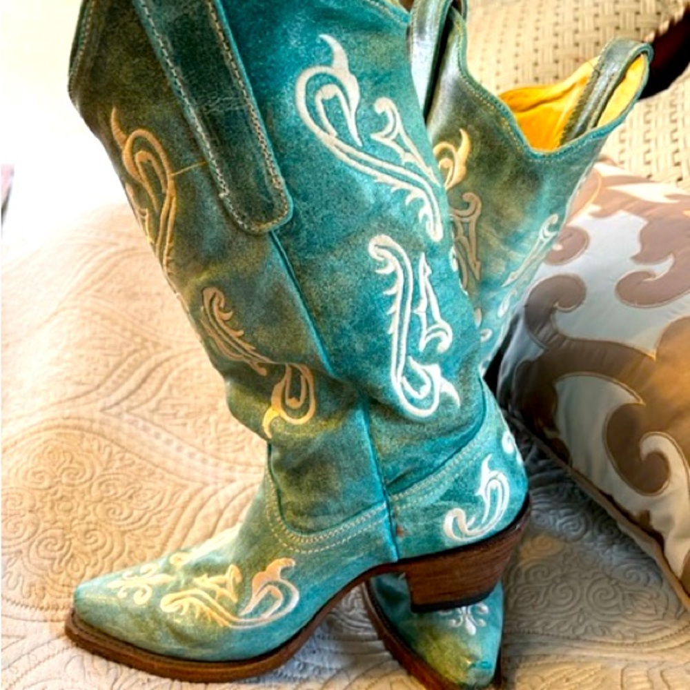 Corral Turquoise Trim Cortex Cliff Snip Toe Cowboy boots